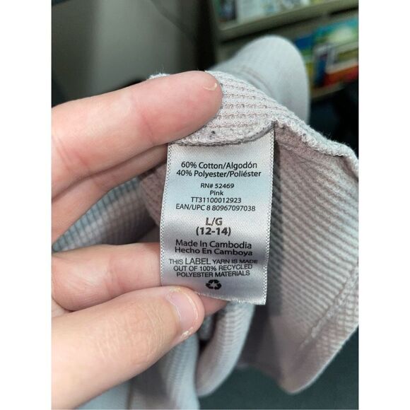 Time & Tru Waffle Weave Long Sleeve Tee- Large - Picture 4 of 4